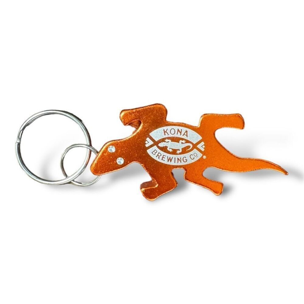 Kona Brewing Co.‎ Orange Gecko Lizard Keychain Bottle Opener